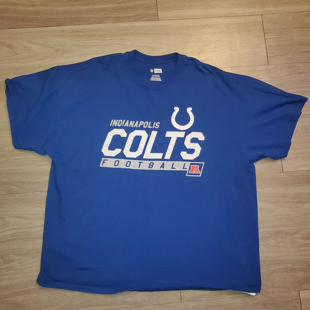 Indianapolis Colts Mens T-Shirt Size 2XL Blue NFL Team Apparel Short Sleeve